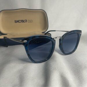 Vince Camuto Designer Sunglasses Cat Eye Jackie O Frame Blue Tortoise Gradient